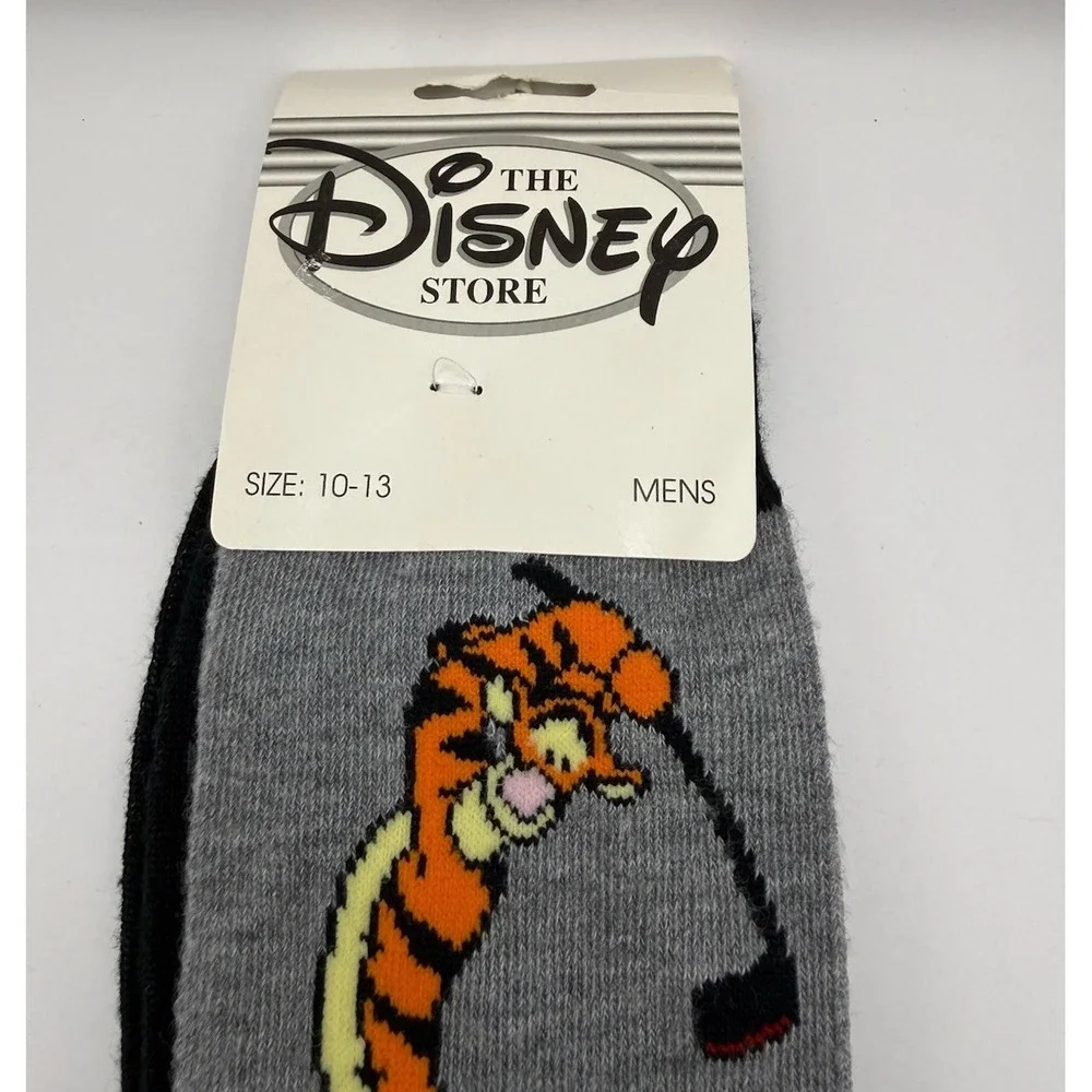 NEW Vintage The Disney Store Tigger Playing Golf Socks Men's Size 10-13